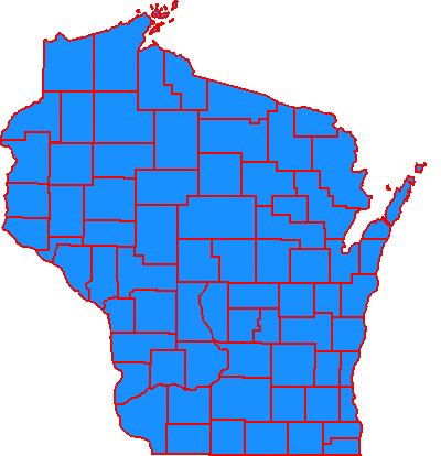 map of Wisconsin's counties